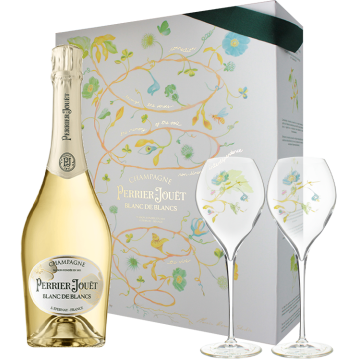 Achat Champagne Perrier Jouet Blanc de Blancs Coffret 2 flutes !