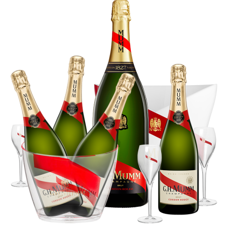 Pack Special Mariage Mumm Cordon Rouge : Champagne & Seaux & Flutes & Vasques Pack Special Mariage Mumm Cordon Rouge : Champagne & Seaux & Flutes & Vasques