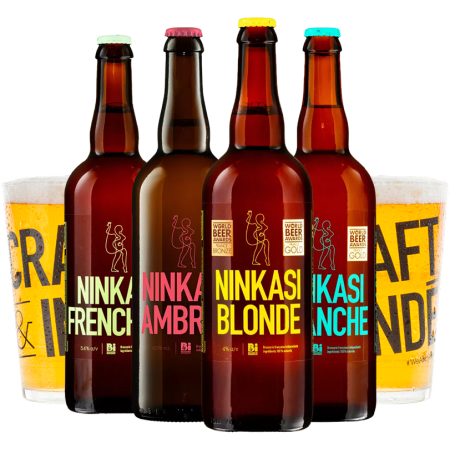 Pack 4 bouteilles + 2 verres offerts - Brasserie Ninkasi Pack 4 bouteilles + 2 verres offerts - Brasserie Ninkasi