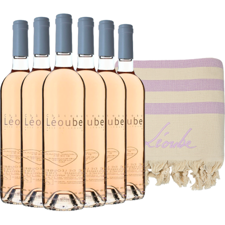 Pack 6 bouteilles Château Léoube Rosé 2025 + 1 Fouta Léoube - Offerte Pack 6 bouteilles Château Léoube Rosé 2025 + 1 Fouta Léoube - Offerte