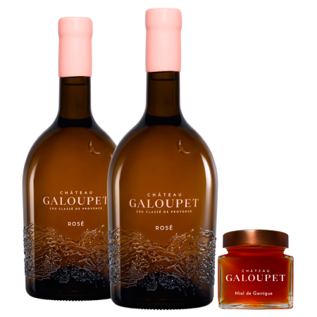 Pack 2 bouteilles Château Galoupet 2024 - Cru Classé Rosé + 1 Miel Bio - 100g - OFFERT Pack 2 bouteilles Château Galoupet 2024 - Cru Classé Rosé + 1 Miel Bio - 100g - OFFERT