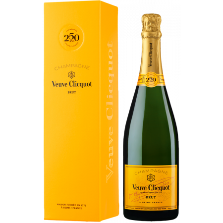 CHAMPAGNE VEUVE CLICQUOT, CHAMPAGNE VEUVE CLICQUOT EDITION LIMITEE 250 EME ANNIVERSAIRE - BRUT CARTE JAUNE - EN ETUI