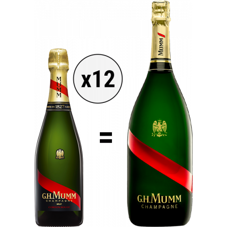 CHAMPAGNE MUMM, Pack 12 Mumm Cordon Rouge + 1 Magnum Grand Cordon Offert