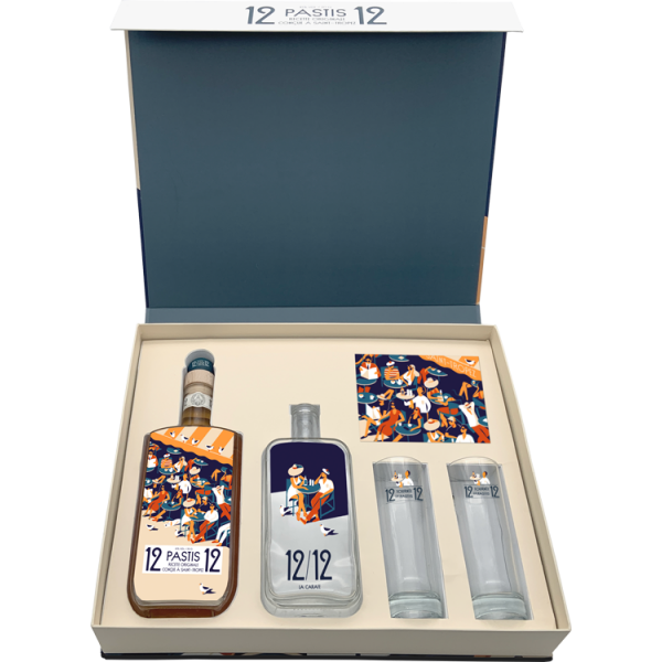 STC Coffret Prestige Pastis - 2 Verres + 2 Sous-Verres + Bec Verseur - Idéal Cadeau