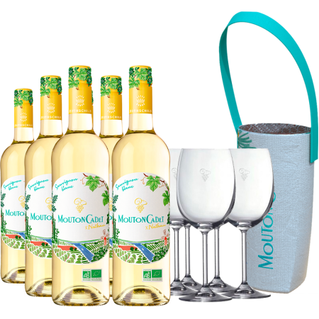 Pack 6 Bouteilles Mouton Cadet Bio Blanc X Nathan 2025 - Baron Philippe de Rothschild + 6 Verres Mouton Cadet OFFERTS + 1 Ice Bag Mouton Cadet Fresh Bio OFFERT Pack 6 Bouteilles Mouton Cadet Bio Blanc X Nathan 2025 - Baron Philippe de Rothschild + 6 Verres Mouton Cadet OFFERTS + 1 Ice Bag Mouton Cadet Fresh Bio OFFERT