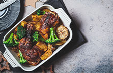 Poulet rôti et légumes de printemps