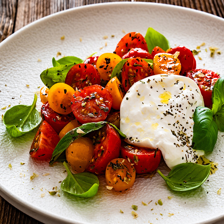 Tomates burrata & basilic