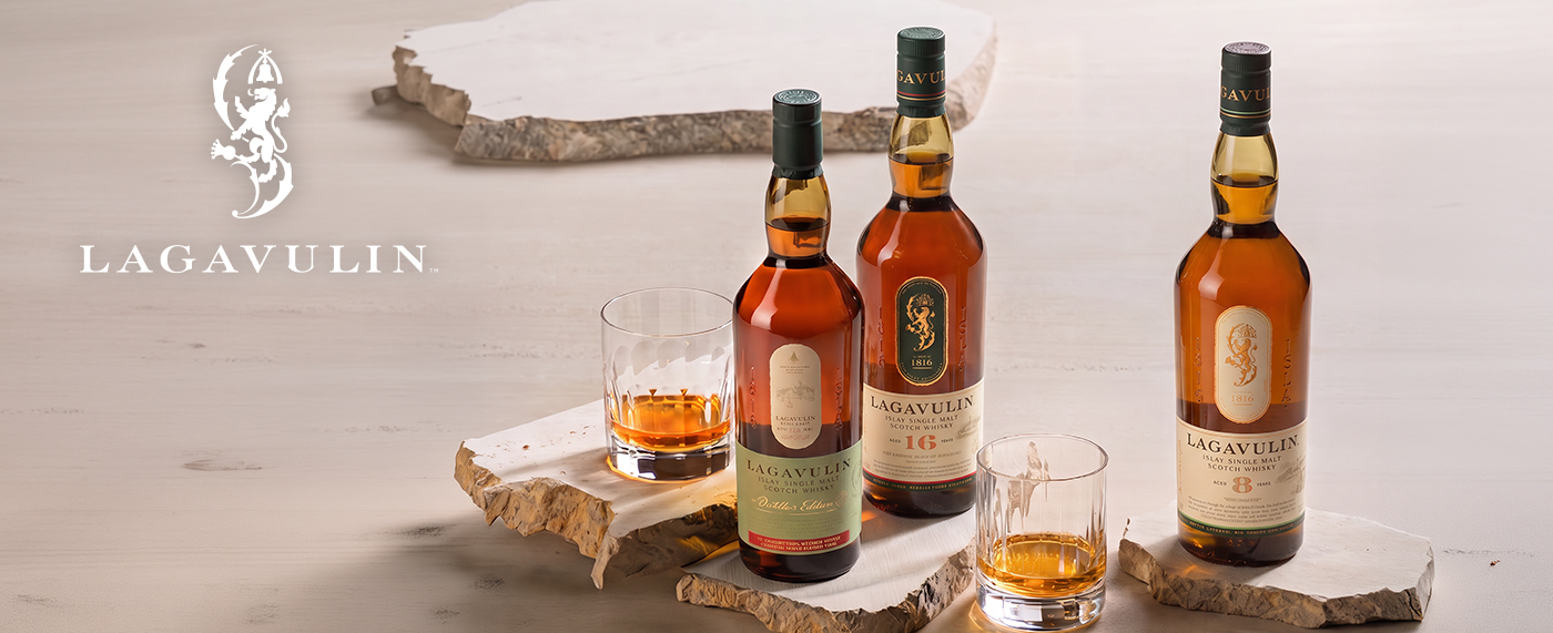 Gamme de bouteilles de Whisky Lagavulin