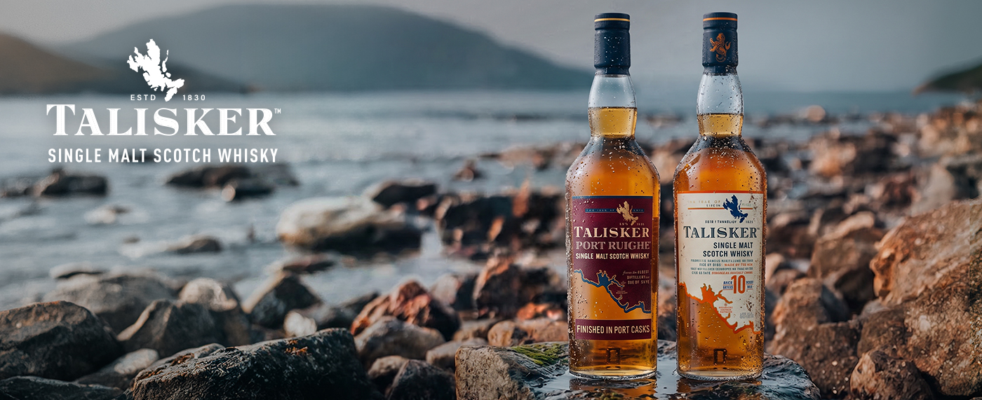 Gamme de bouteilles de Whisky Talisker