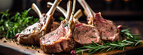 Photo d'un plat de Côtes d’agneau rôti au miel et romarin