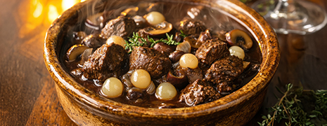 Photo d'un Ragoût de boeuf aux oignons et champignons