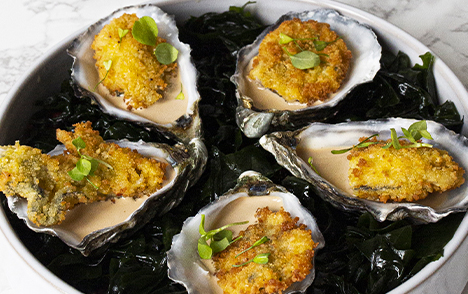 Huîtres frites & beurre noisette au miso blanc