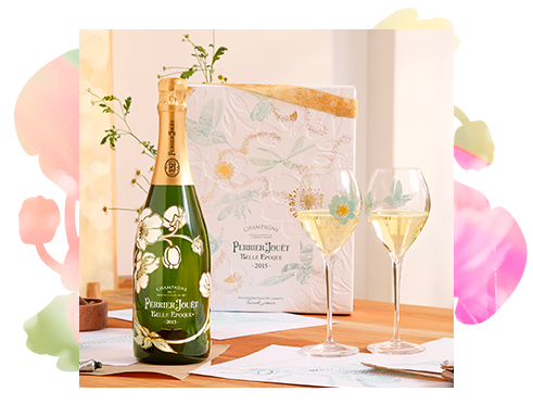 Photo d'un coffret de Champagne Perrier-Jouët