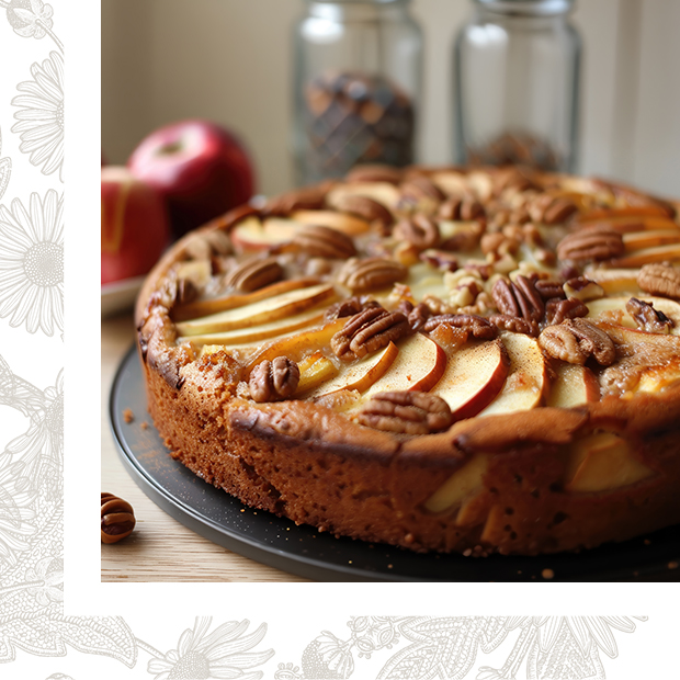 Tarte aux pommes et aux noix