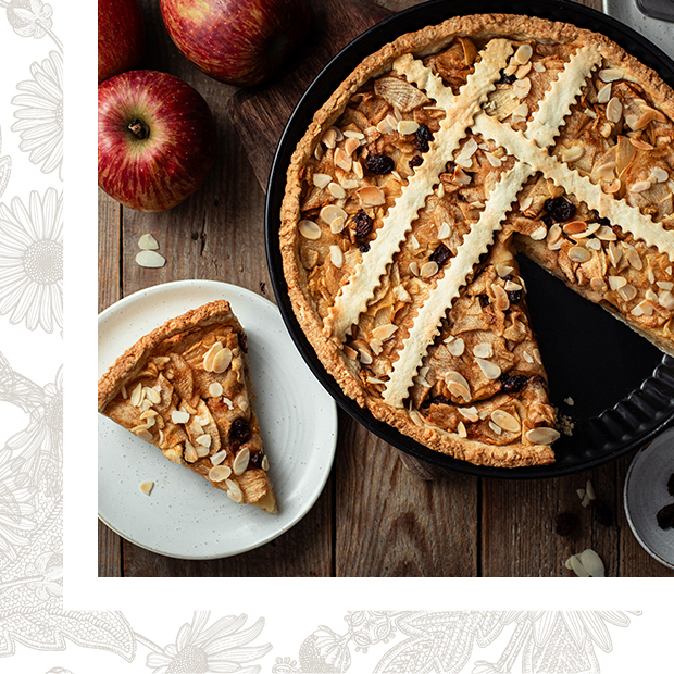 Tarte fine aux pommes et aux amandes